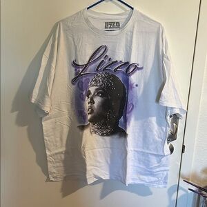 Lizzo White and Purple Graphic Tee